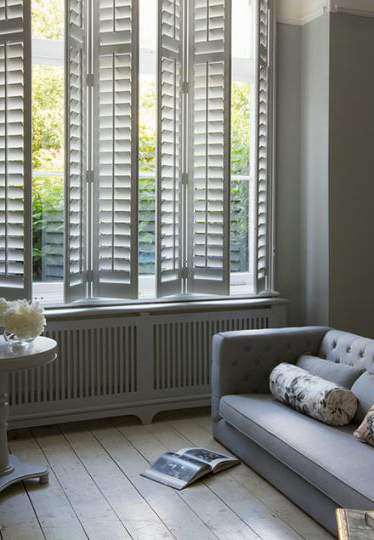 White shutters in living room