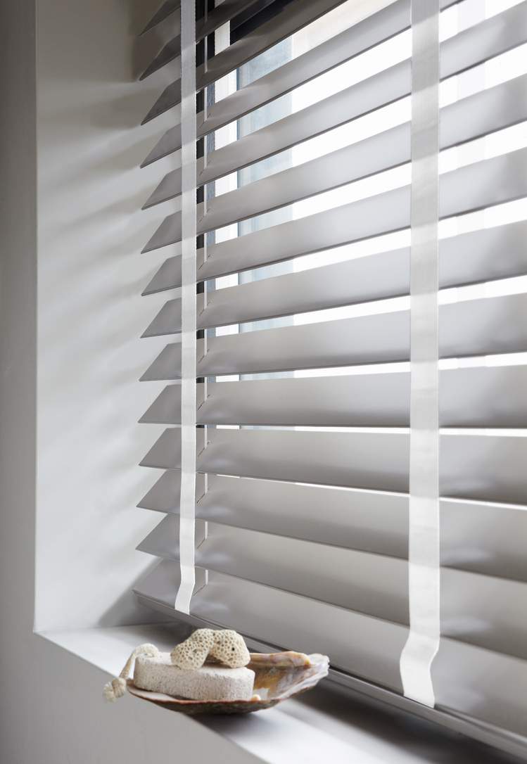 White venetian blinds